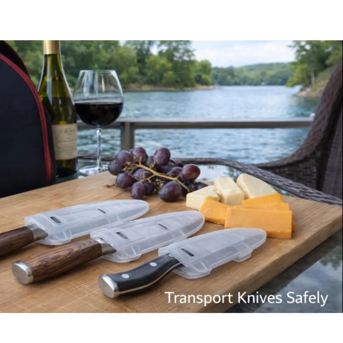 Agilux Blade Guard™ Locking Kitchen Knife Blade Protector (Clear, 10in) | Safer Storage & Longer Sharpness - view 9
