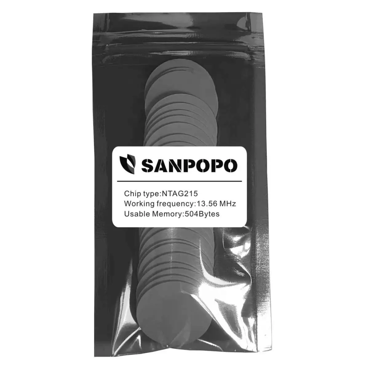sanpopo NFC Tags NTAG215 Chip Cards 30 PCS Round 25mm (1 inch) | Rewritable NFC 215 Tags for Amiibo & Android Devices - view 7