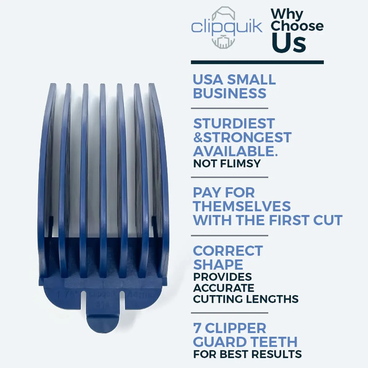 Clipquik Premium XL Clipper Guards for Wahl Clippers 2.5 inch | Extra Long, Durable, Fits Full Size Clippers - view 6