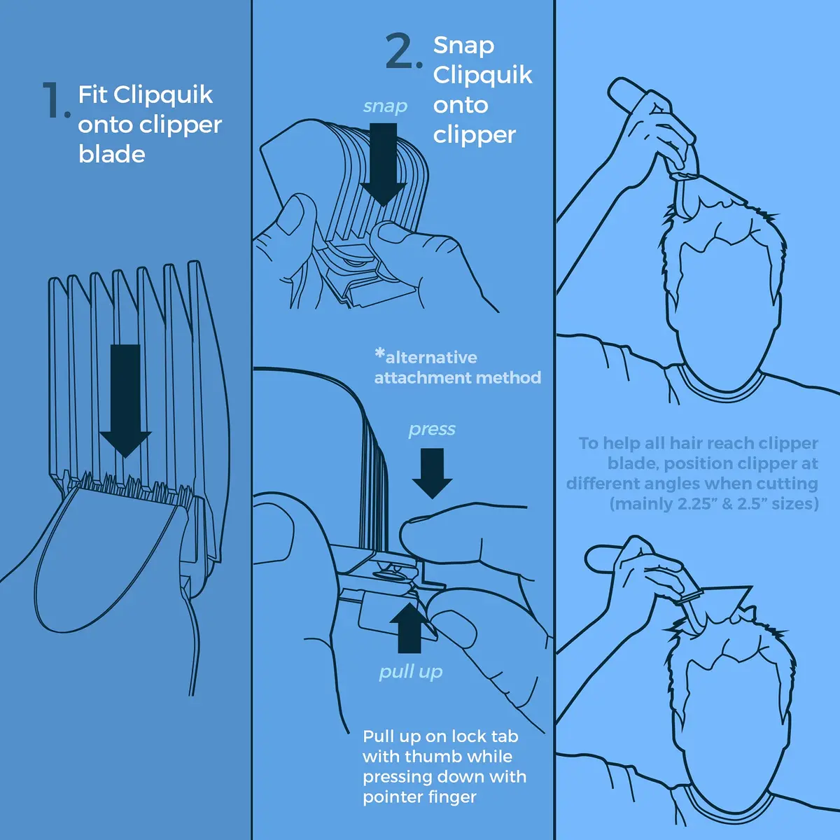 Clipquik Premium XL Clipper Guards for Wahl Clippers 2.5 inch | Extra Long, Durable, Fits Full Size Clippers - view 8