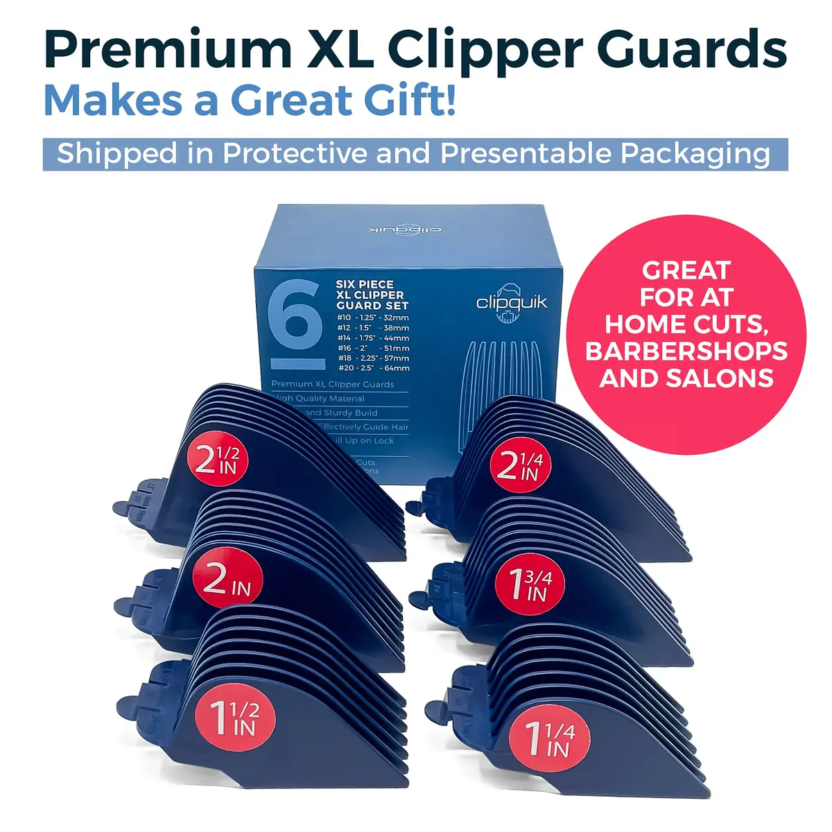 Clipquik Premium XL Clipper Guards for Wahl Clippers 2.5 inch | Extra Long, Durable, Fits Full Size Clippers - view 2