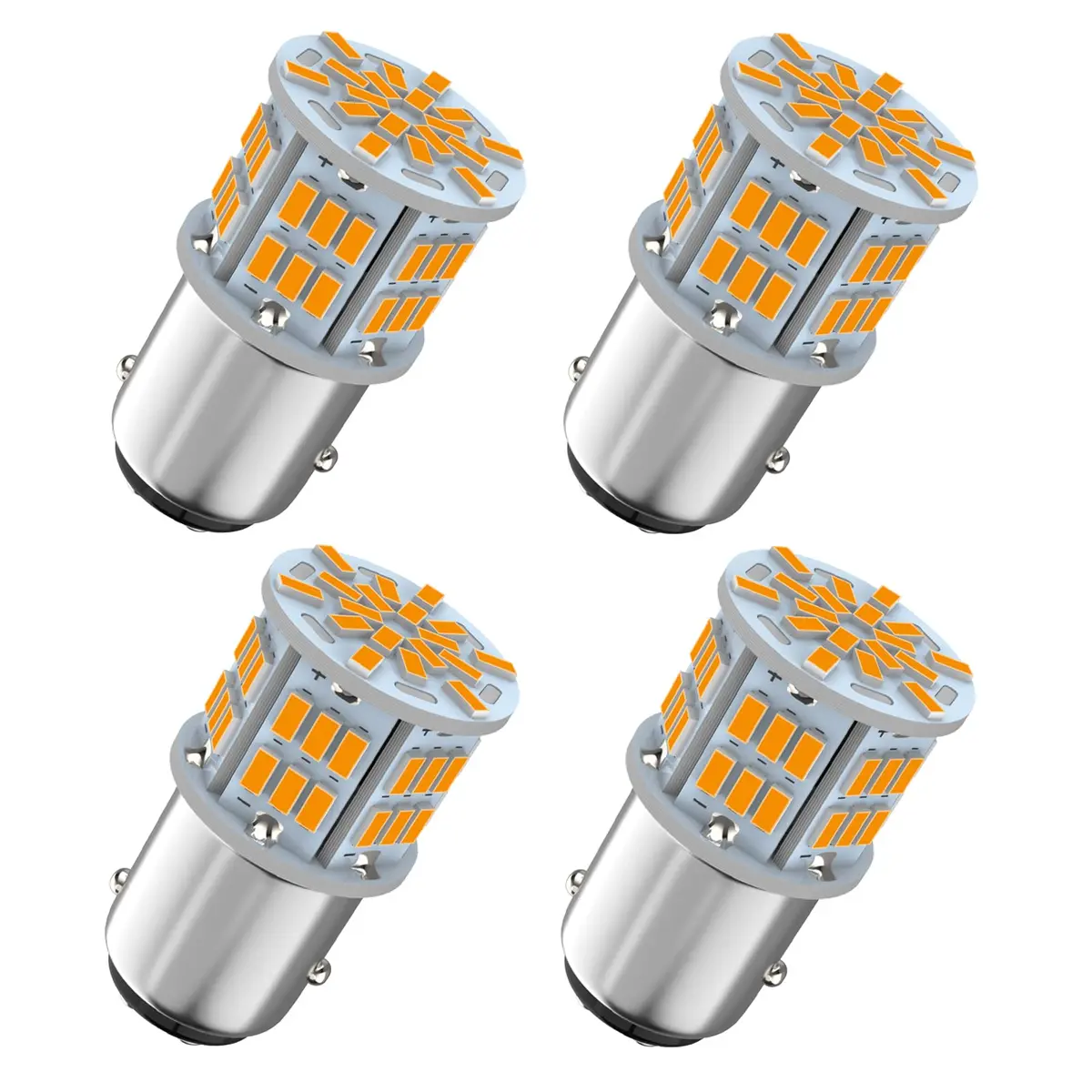 Melphan-Auto 1157 LED Brake Light Bulb 12V-24V | 54SMD Amber Yellow, 360° Brightness - main product image
