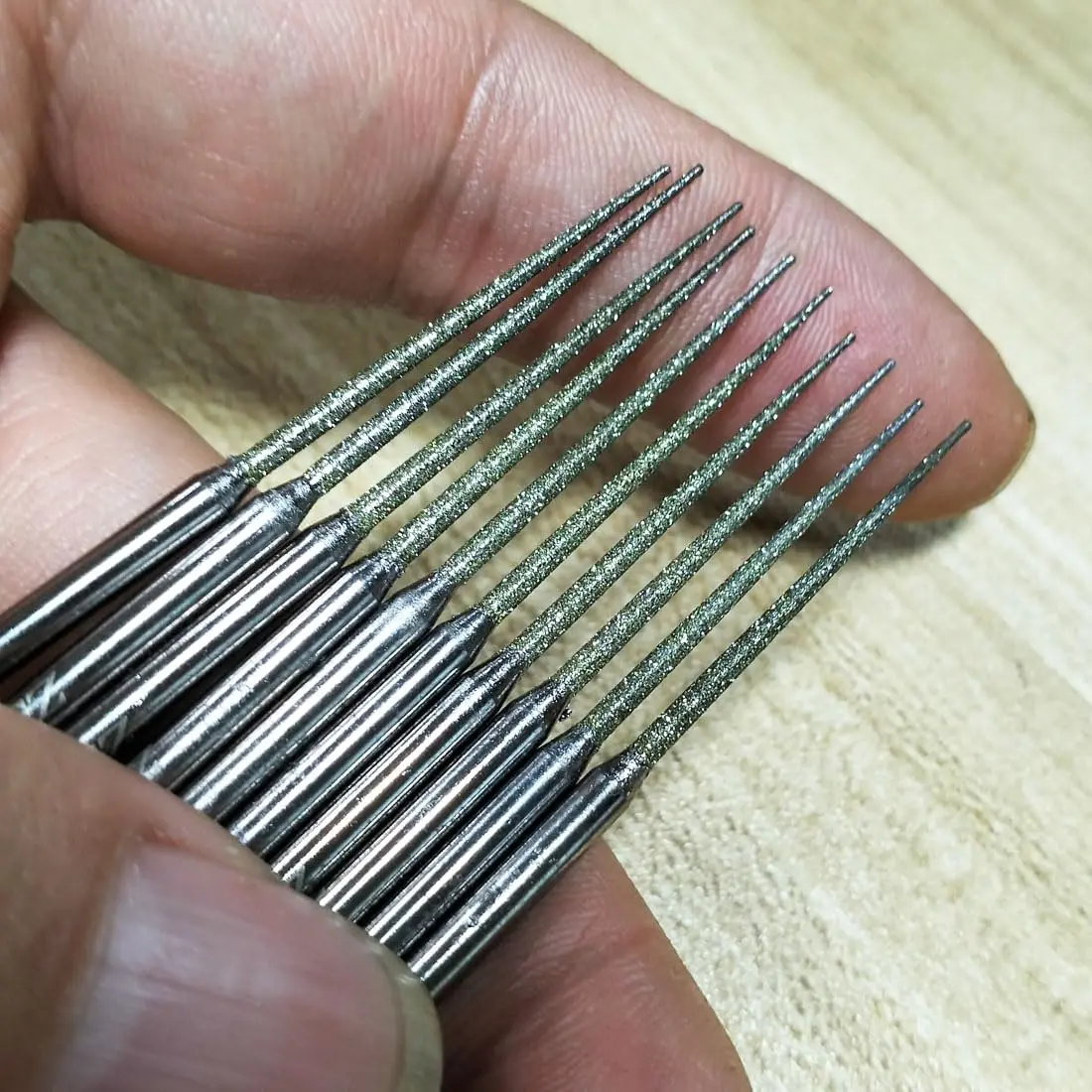 Luo ke 10 Pcs Diamond Burr Bead Reamer Set 3mm (1/8") Needle Point | For Stone, Glass, Tile, Metal - view 5