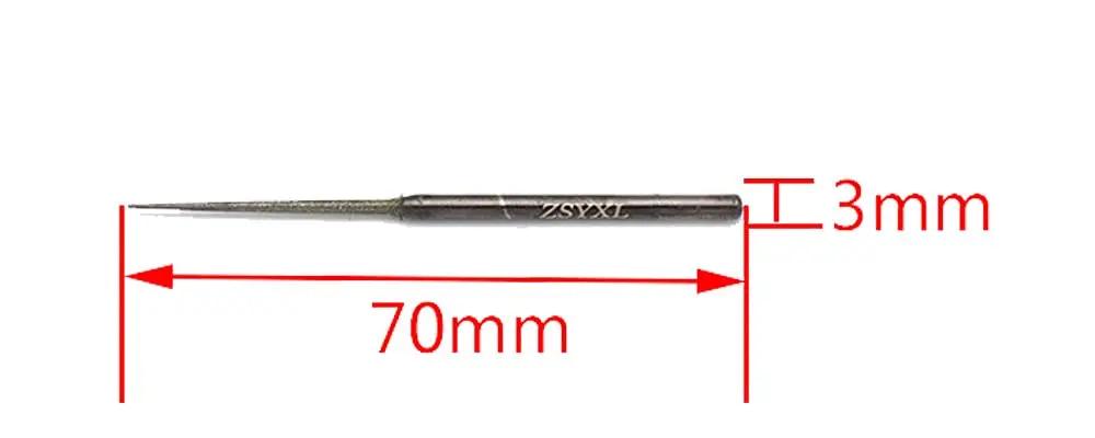 Luo ke 10 Pcs Diamond Burr Bead Reamer Set 3mm (1/8") Needle Point | For Stone, Glass, Tile, Metal - view 2