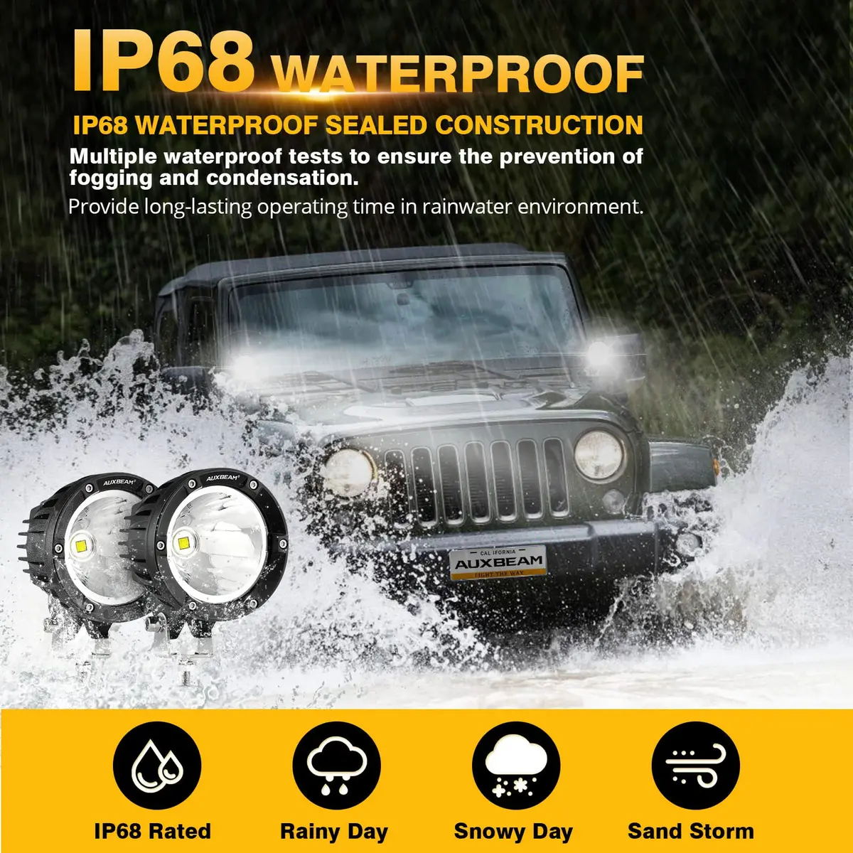 Auxbeam C4 Series 4 Inch Round LED Pod Lights 72W | Offroad Spot Light Bar for Vehicles - view 4