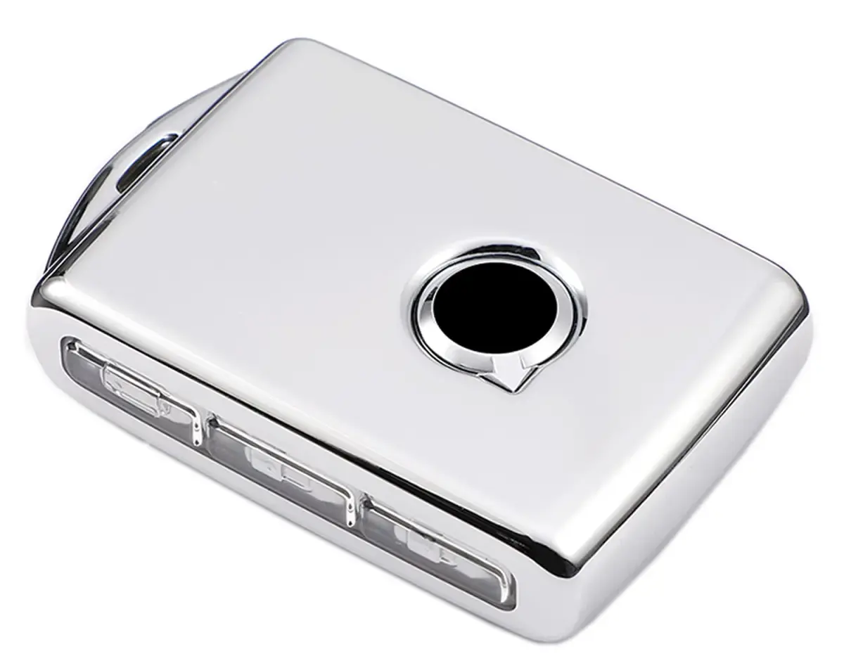 Arruweer Silver Soft TPU Key Fob Cover for Volvo XC40 XC60 XC90 S90 V90 | Full Protection Smart Key Case Holder - main product image