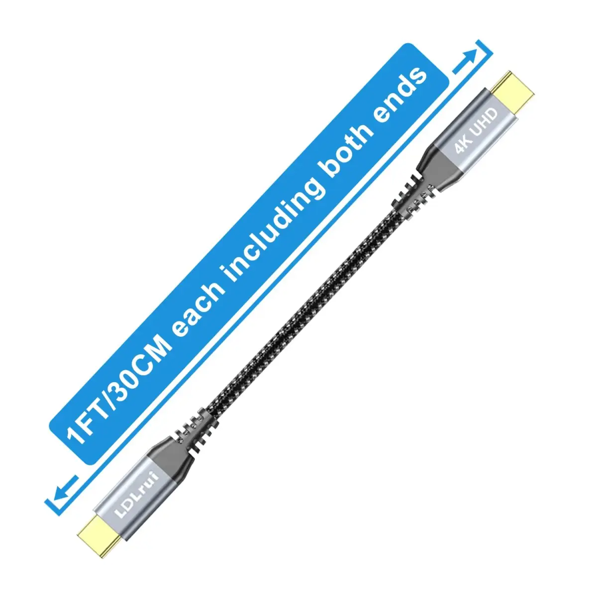 LDLrui USB C to USB C Cable 20Gbps 30cm (1FT) 2-Pack | 100W PD Fast Charging & 4K@60Hz Video - view 7