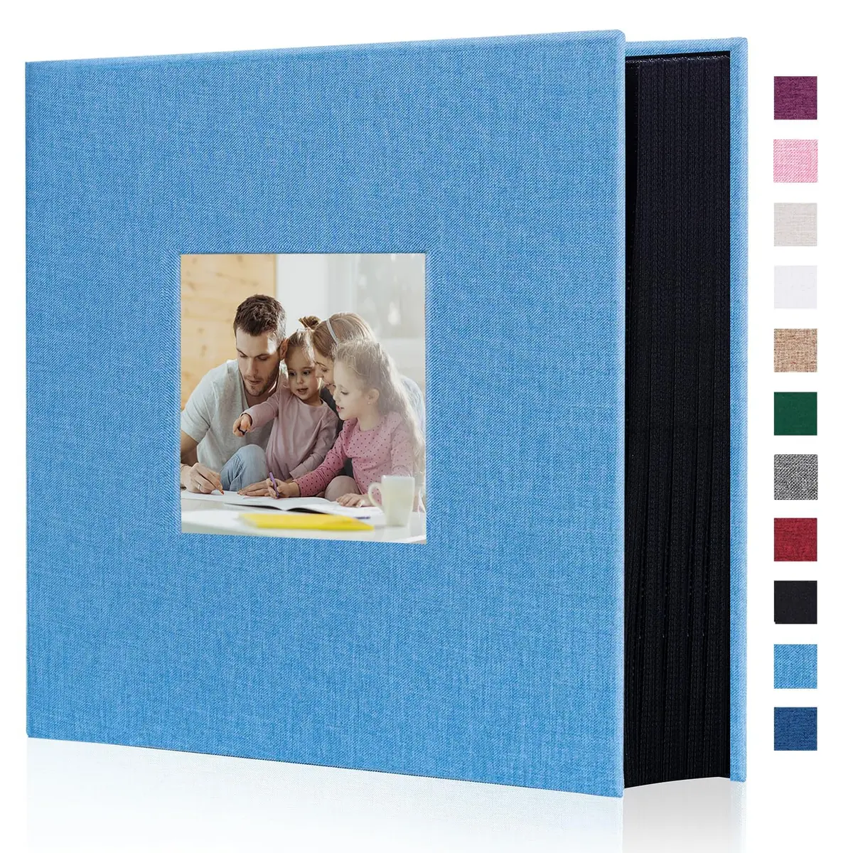 Artmag Fabric Photo Album 4x6 1000 Pockets Teal Linen Cover | Classic Wedding Anniversary Keepsake - main product image