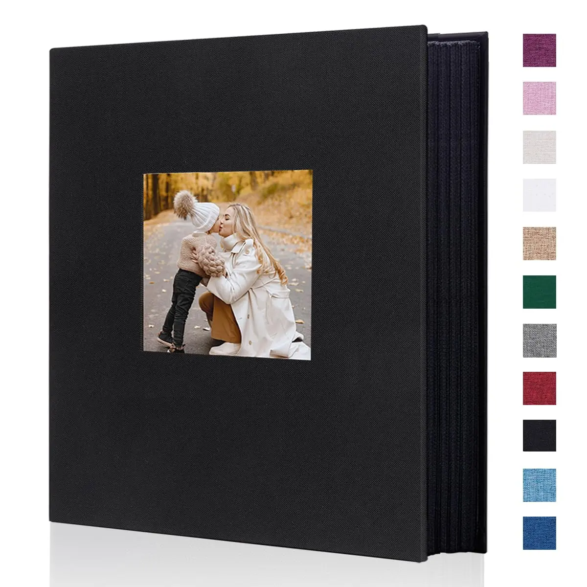 Artmag Fabric Photo Album 4x6 400 Vertical Pockets, Black | Holds 400 Photos - main product image