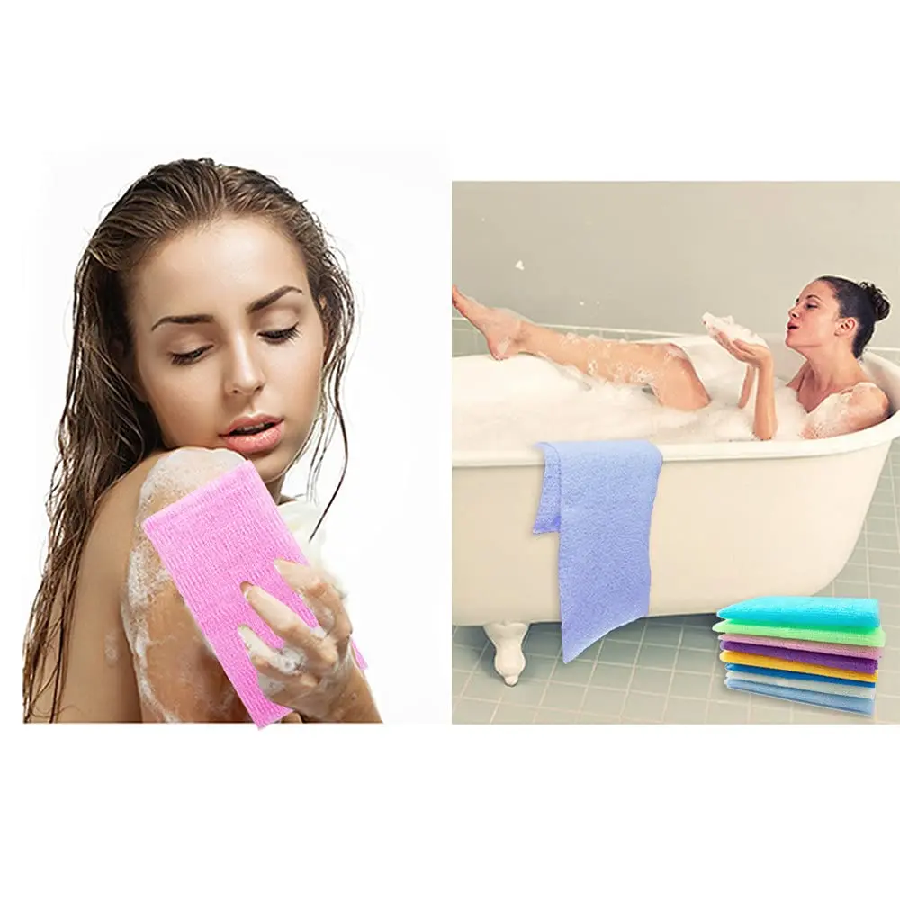 Cshangzei 8-Piece Exfoliating Bath Cloth Set 90cm (35.4 Inch) | Nylon Shower Washcloth Body Scrubber Loofah for Women and Men - view 5
