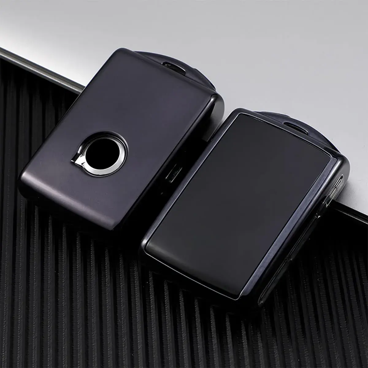 Arruweer Black Soft TPU Key Fob Cover for Volvo XC40 XC60 XC90 S90 V90 | Full Protection Smart Key Case Holder - view 3