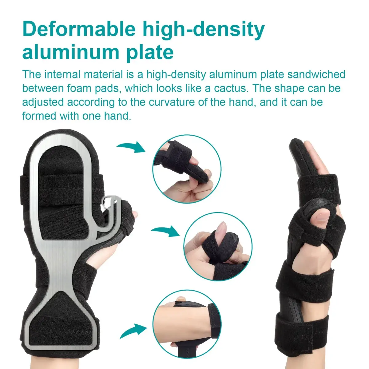 Sylong Stroke Resting Hand Splint Black L/XL | Adjustable Night Wrist Brace for Carpal Tunnel Pain & Tendonitis - view 5