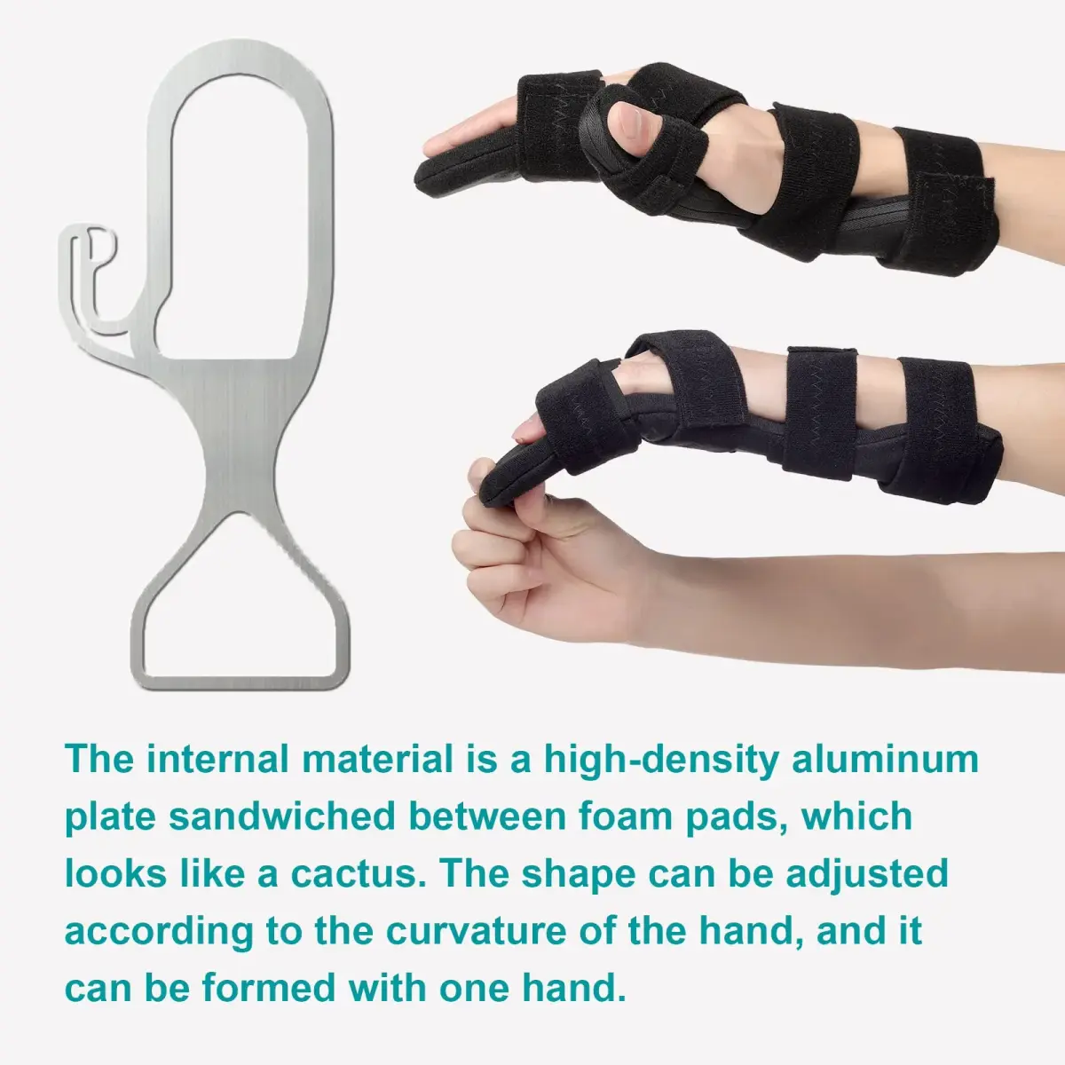 Sylong Stroke Resting Hand Splint Black L/XL | Adjustable Night Wrist Brace for Carpal Tunnel Pain & Tendonitis - view 4