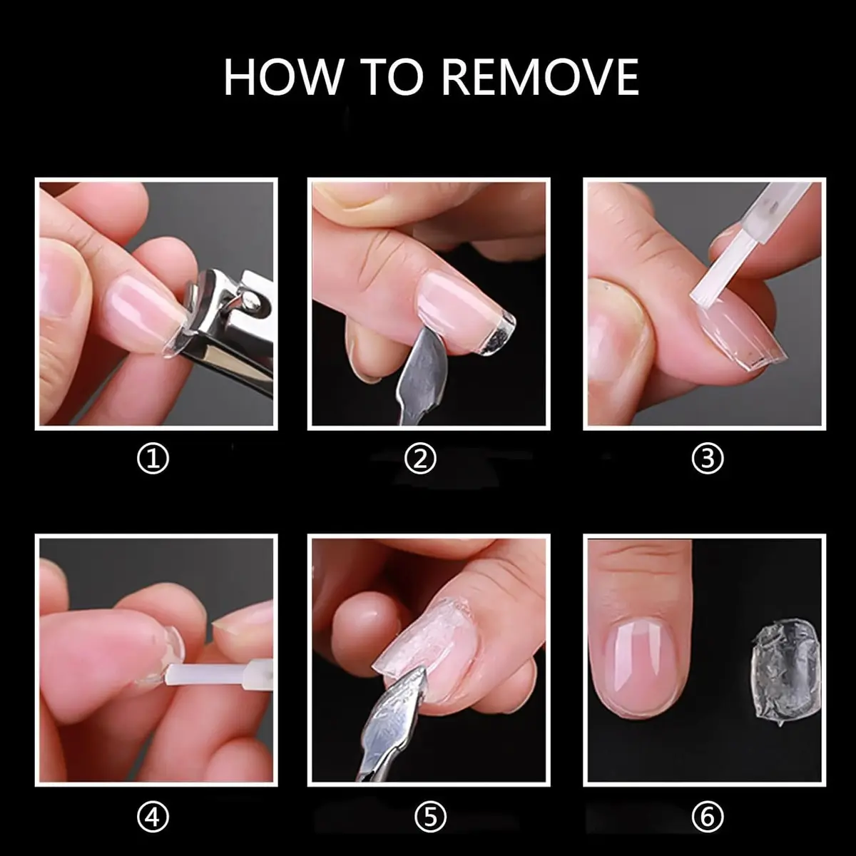 Ohlove Square Nail Tips Full Cover Clear Fake Nail Tips for Acrylic Nails, Size 0~9 (500 Count) - view 7