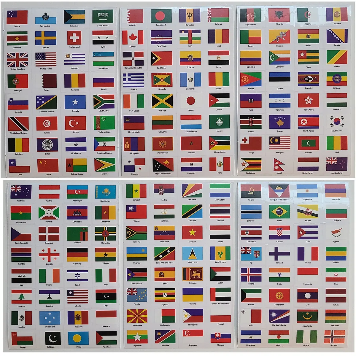 SJPRINTER World Flags Stickers - 192 Countries Transparent Planner Travel Stickers | Classic Multicolor Variety Pack - view 7