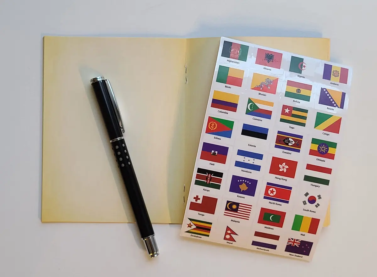 SJPRINTER World Flags Stickers - 192 Countries Transparent Planner Travel Stickers | Classic Multicolor Variety Pack - view 8