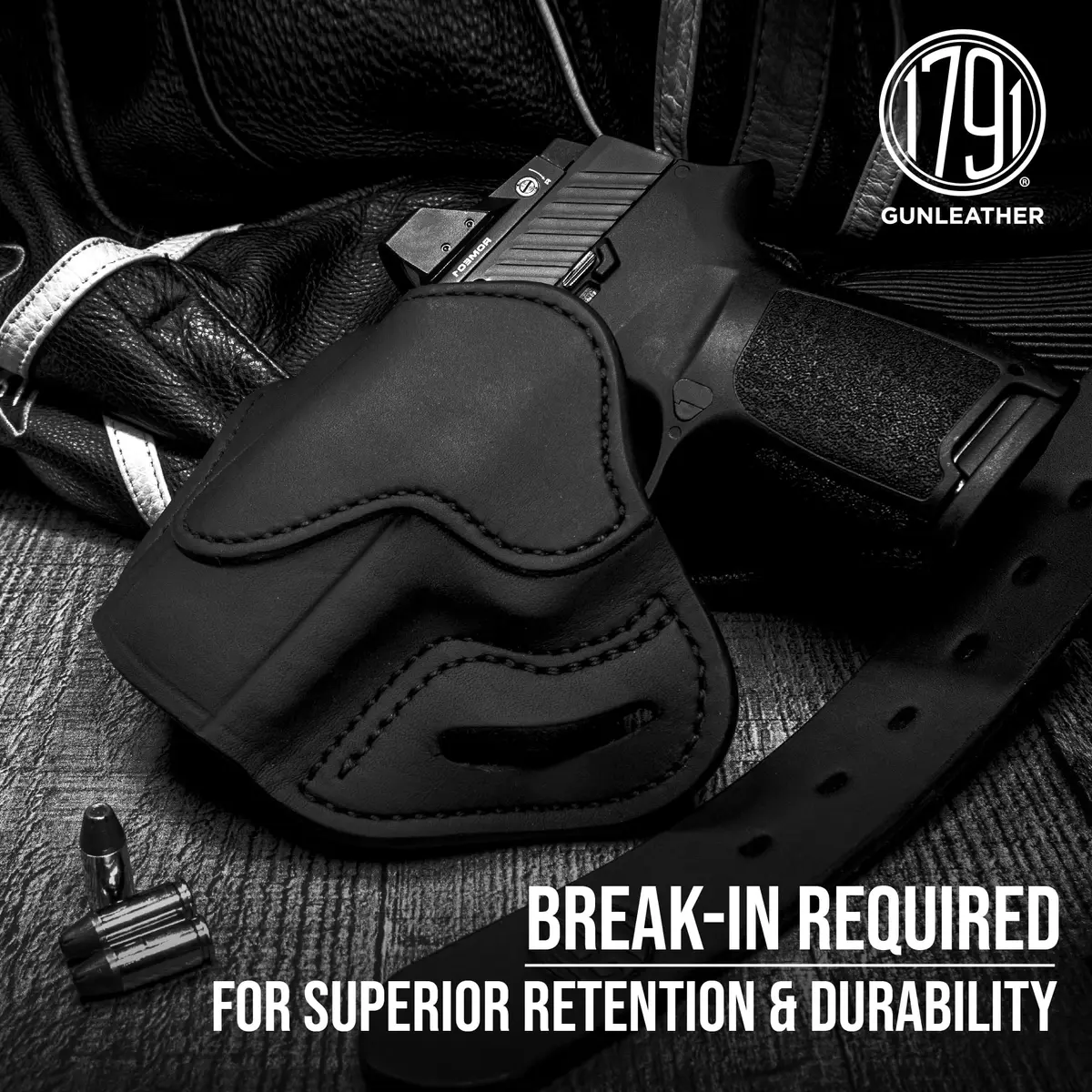 1791 GUNLEATHER Optic Ready Holster Fits Glock 43X, 43, 48 | Concealed & Durable Leather Carry - view 6
