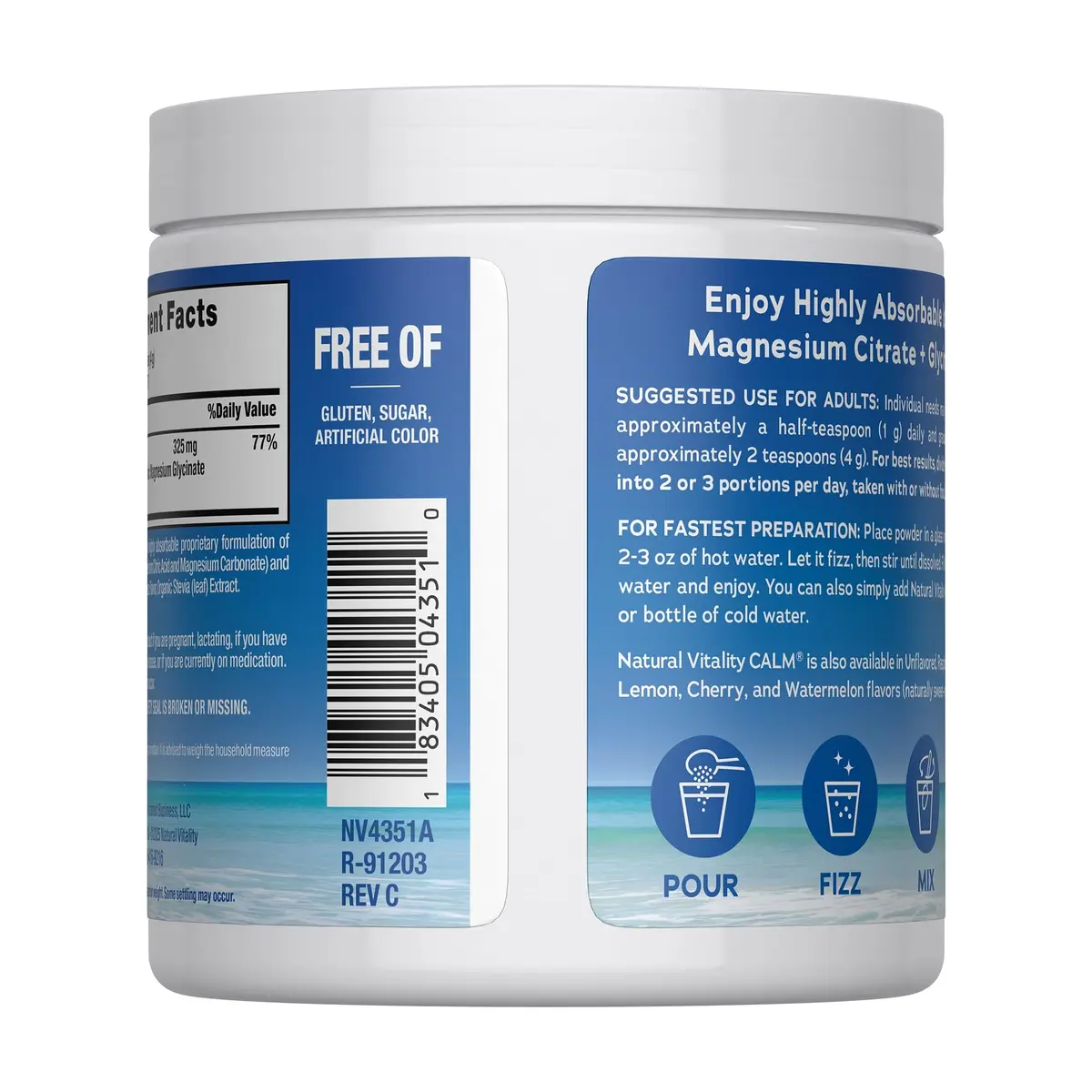 Natural Vitality Calm Magnesium Powder 8oz | Supports Stress & Relaxation - view 2