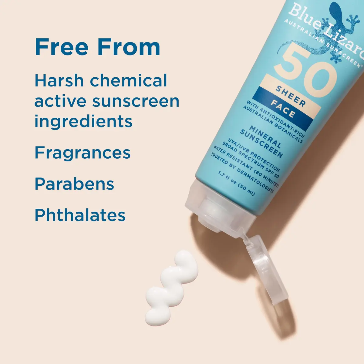 Blue Lizard Sheer Face Mineral SPF 50 Sunscreen Lotion, 1.7 fl oz | Blue Light & UVB Protection, Nourishes & Hydrates - view 6
