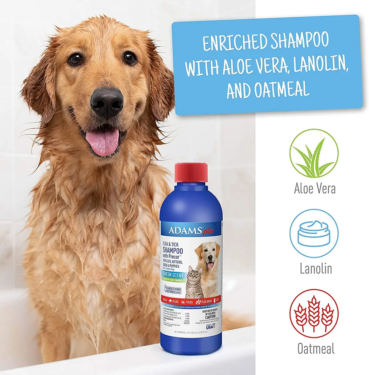 ADAMS Carpet Powder & Shampoo Bundle | Flea & Tick Control for Cats & Dogs, 16oz (473ml) | Long-Lasting Flea Cycle Breaker - view 3