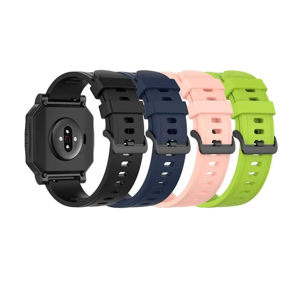 Senter 20mm Silicone Sport Bands for Amazfit & Samsung Galaxy - 4-Pack (Black, Midnight Blue, Pink, Green) - main product image