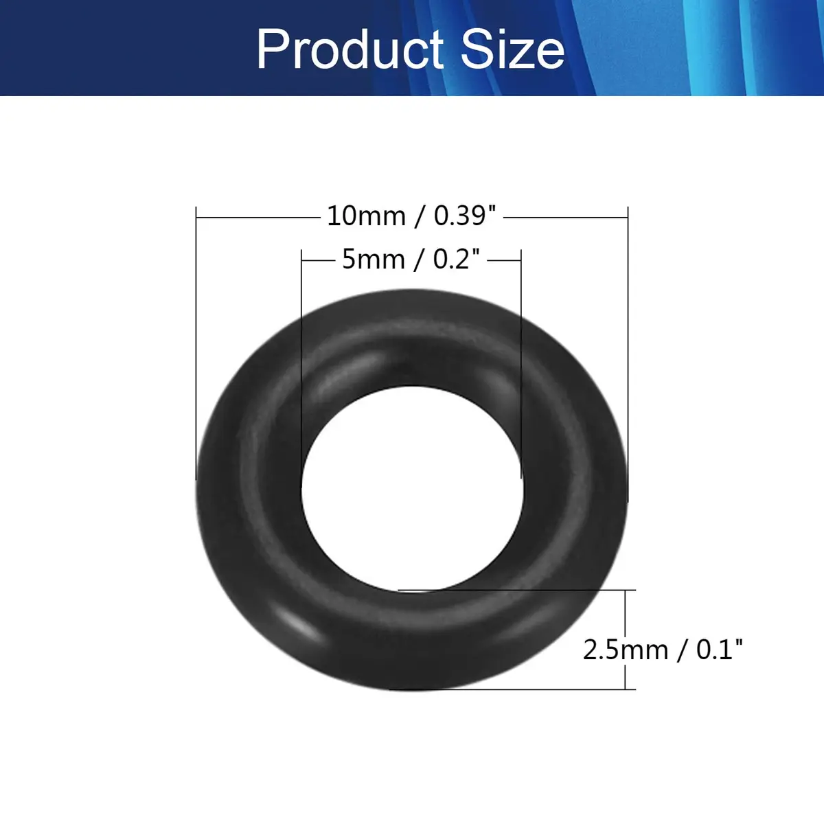 Aicosineg 200Pcs Buna-N O-Ring 10x5x2.5mm | Nitrile Rubber Seals for Plumbing & Mechanical Use - view 2