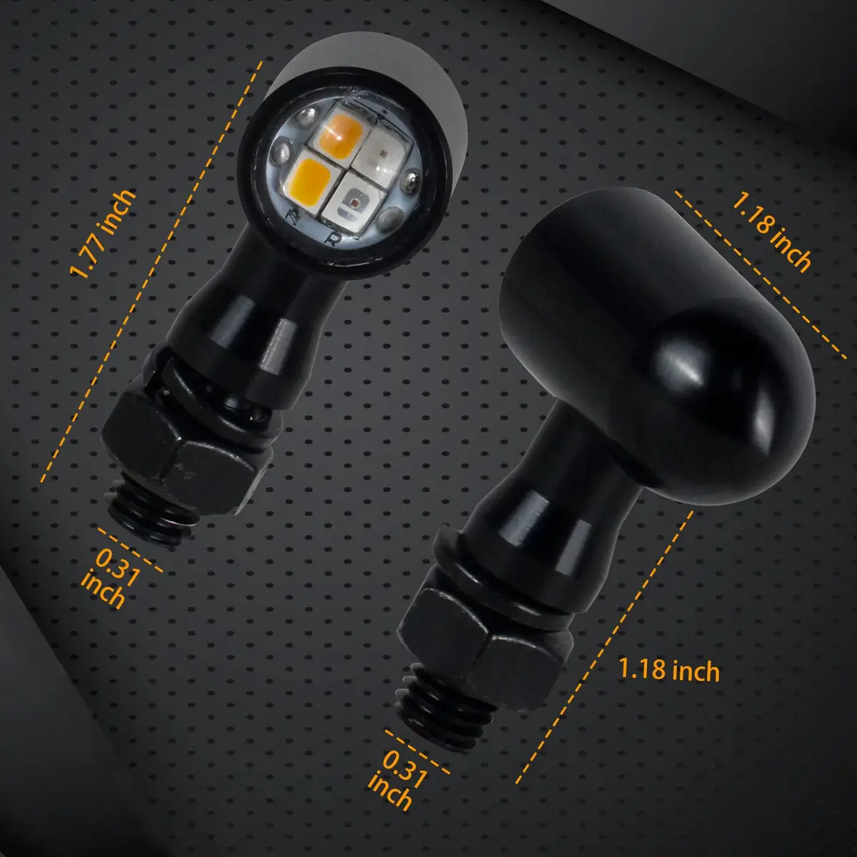 QUASCO Mini LED Motorcycle Turn Signals Brake Tail Light Pair | Universal 12V DC Rear Fitment - view 6