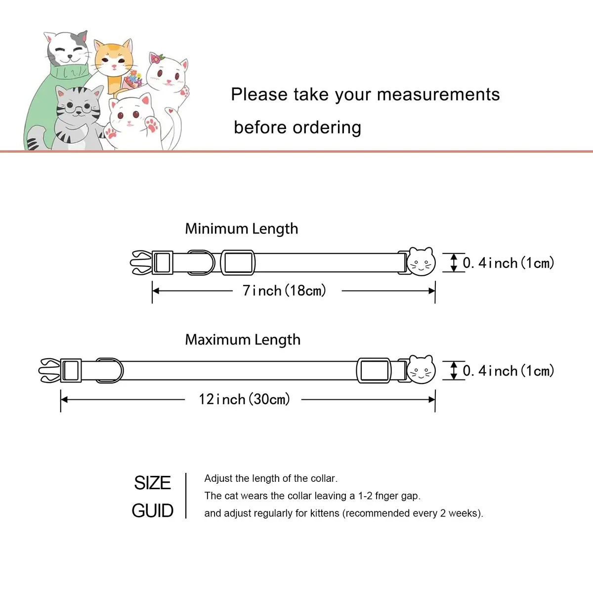 Yizepet Cat Collars with Bells, Breakaway Kitten Collar, Cute Kitty Collar, Pet Supplies Accessories | Adjustable Floral Design (70-120 chars) - view 5