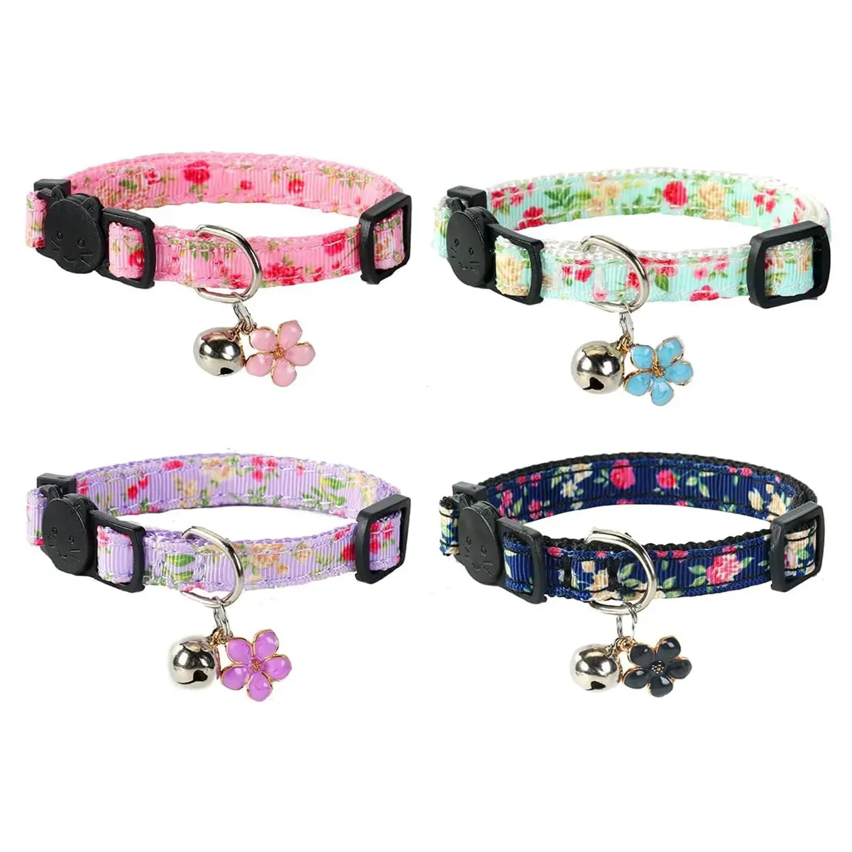 Yizepet Cat Collars with Bells, Breakaway Kitten Collar, Cute Kitty Collar, Pet Supplies Accessories | Adjustable Floral Design (70-120 chars) - view 2