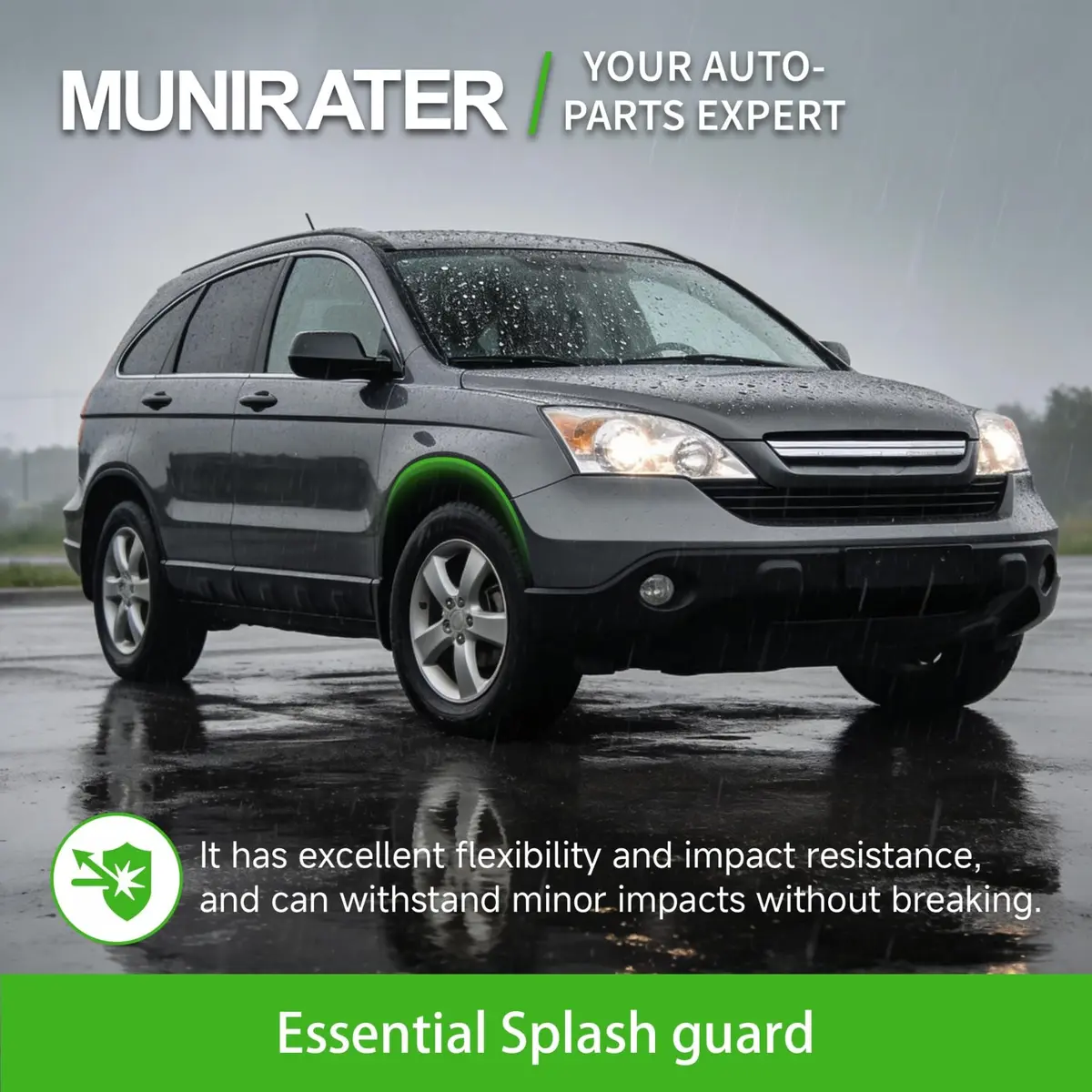 munirater Front & Rear Bumper Filler Set for 2007-2011 CR-V | Primed, Durable Plastic - view 4