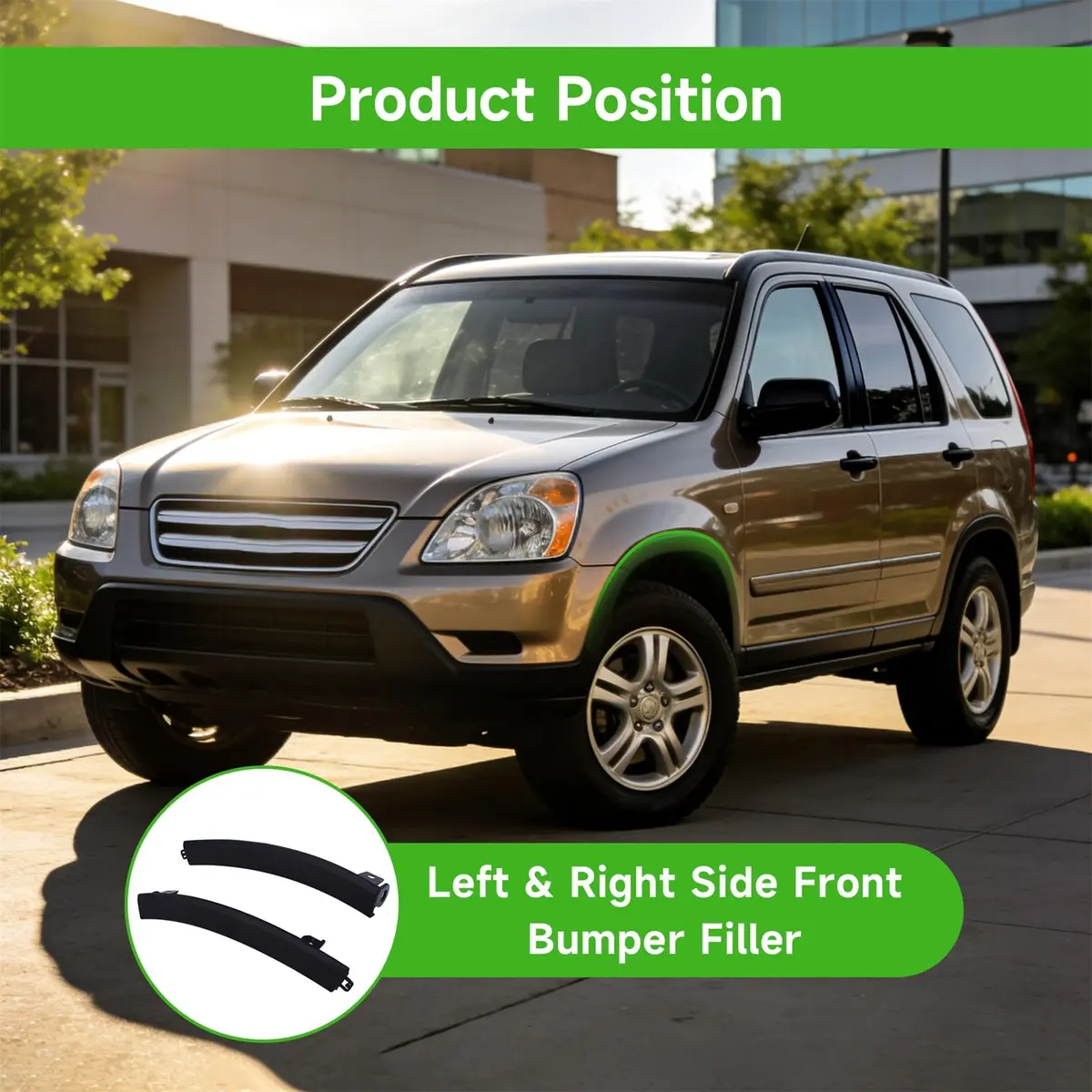 munirater Front & Rear Bumper Filler Set for 2007-2011 CR-V | Primed, Durable Plastic - view 3