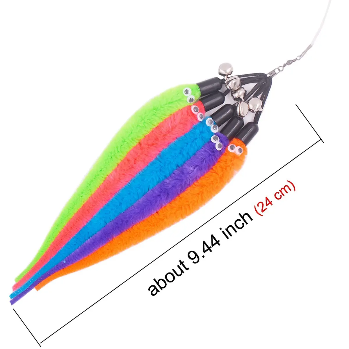 TIENAILING Cat Toy Worm Refills | 15 Pieces Interactive Cat Wand Attachments for Indoor Cats - view 5