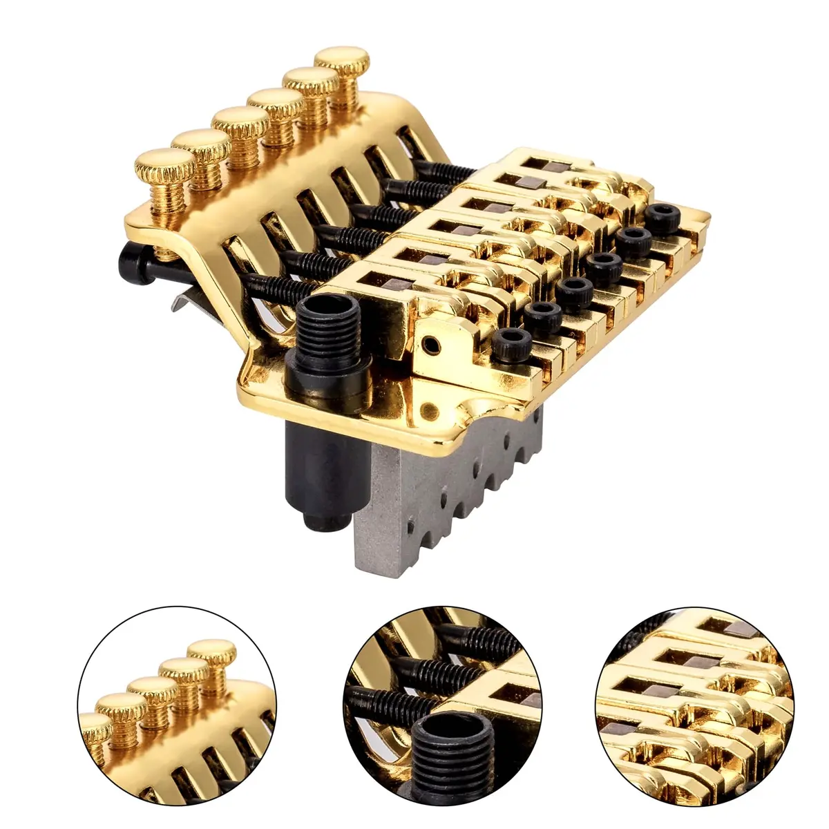 Swhmc Gold 2-Point Double Locking Tremolo Bridge for Stratocaster 93mm (3.66inch) | Tuning Stability for Whammy Bar Use - view 5