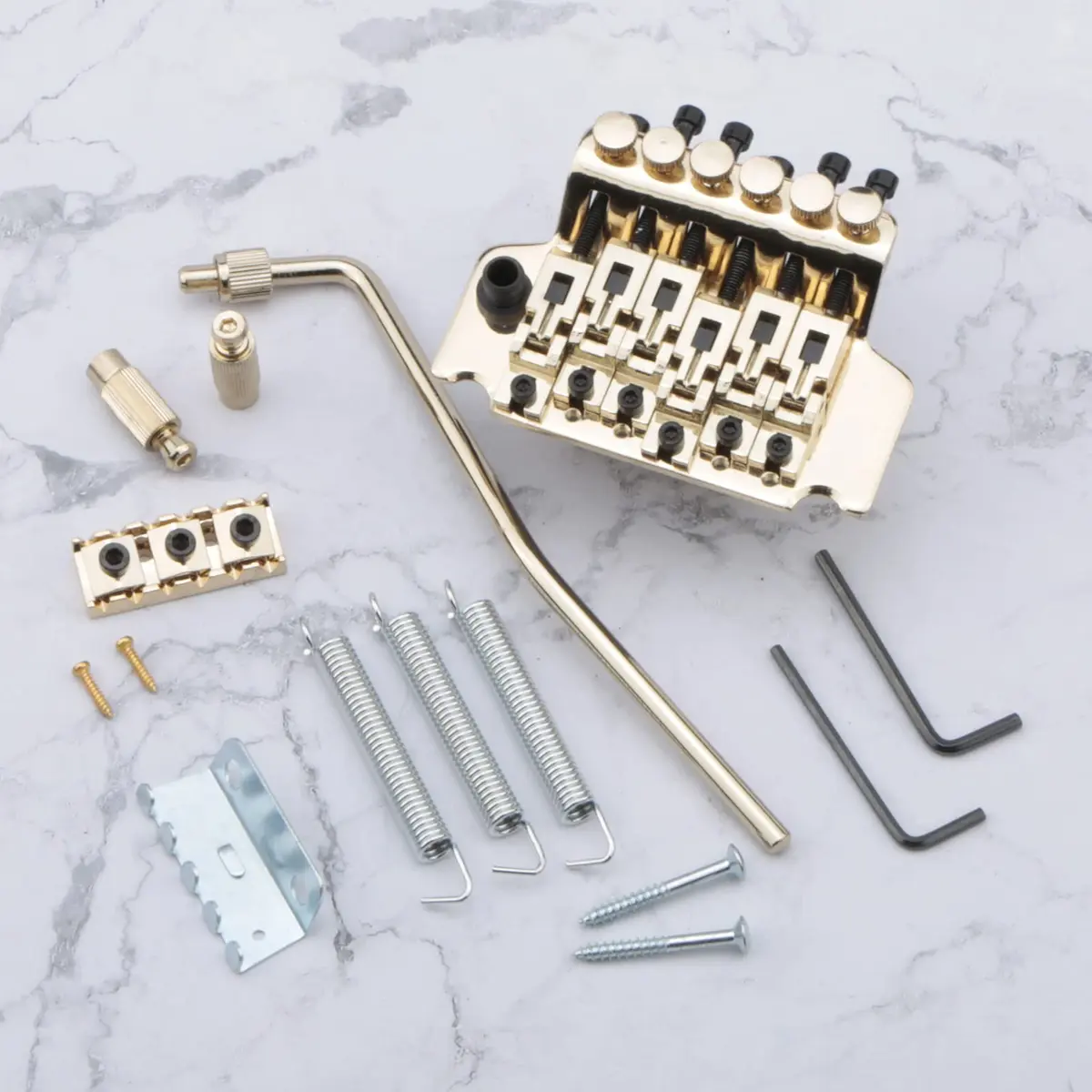 Swhmc Gold 2-Point Double Locking Tremolo Bridge for Stratocaster 93mm (3.66inch) | Tuning Stability for Whammy Bar Use - view 7