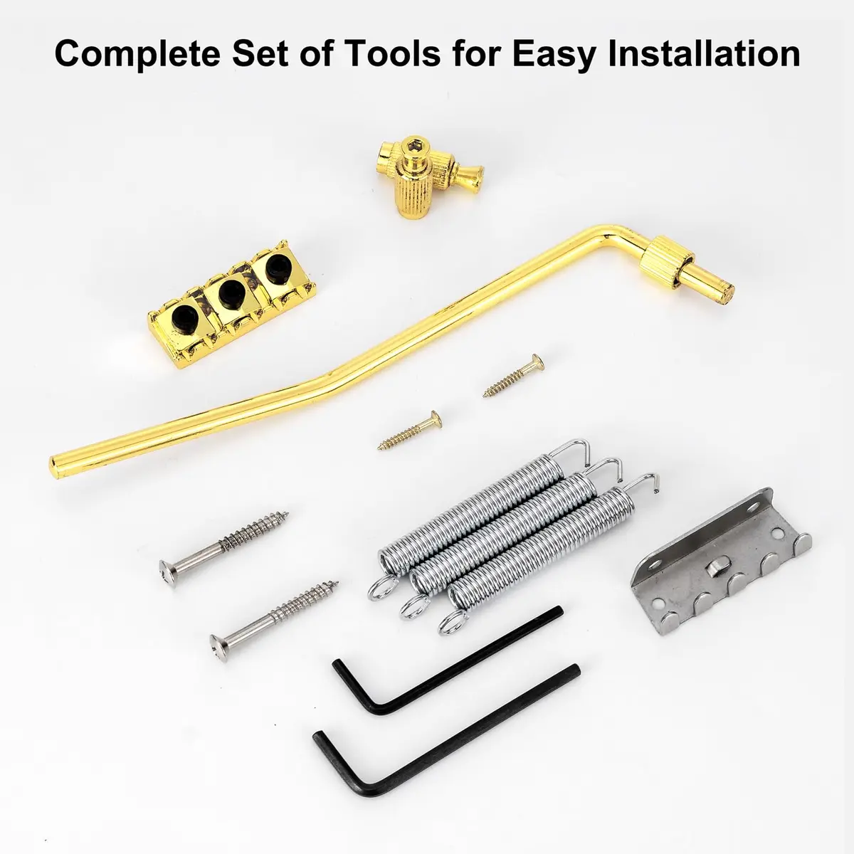 Swhmc Gold 2-Point Double Locking Tremolo Bridge for Stratocaster 93mm (3.66inch) | Tuning Stability for Whammy Bar Use - view 3