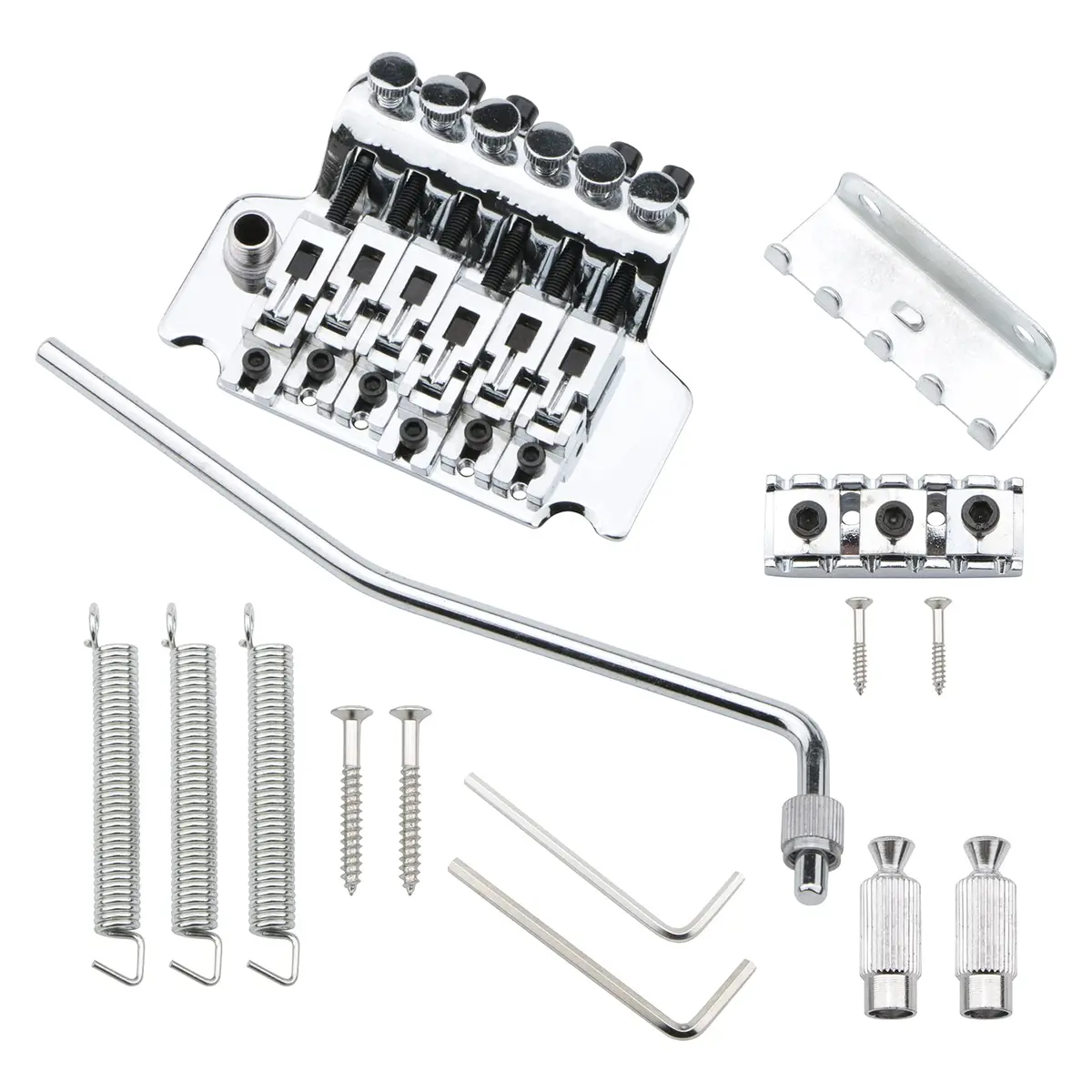 Swhmc Chrome Tremolo Bridge for Strat - Double Locking Floyd Rose Type | Guitar Bridge Upgrade - main product image