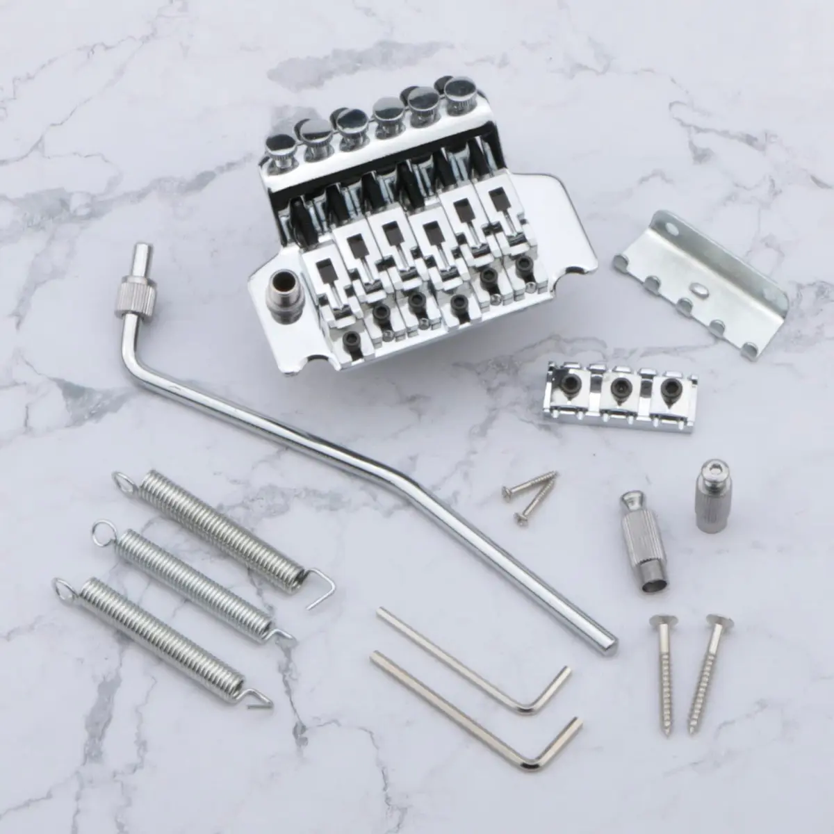 Swhmc Chrome Tremolo Bridge for Strat - Double Locking Floyd Rose Type | Guitar Bridge Upgrade - view 6