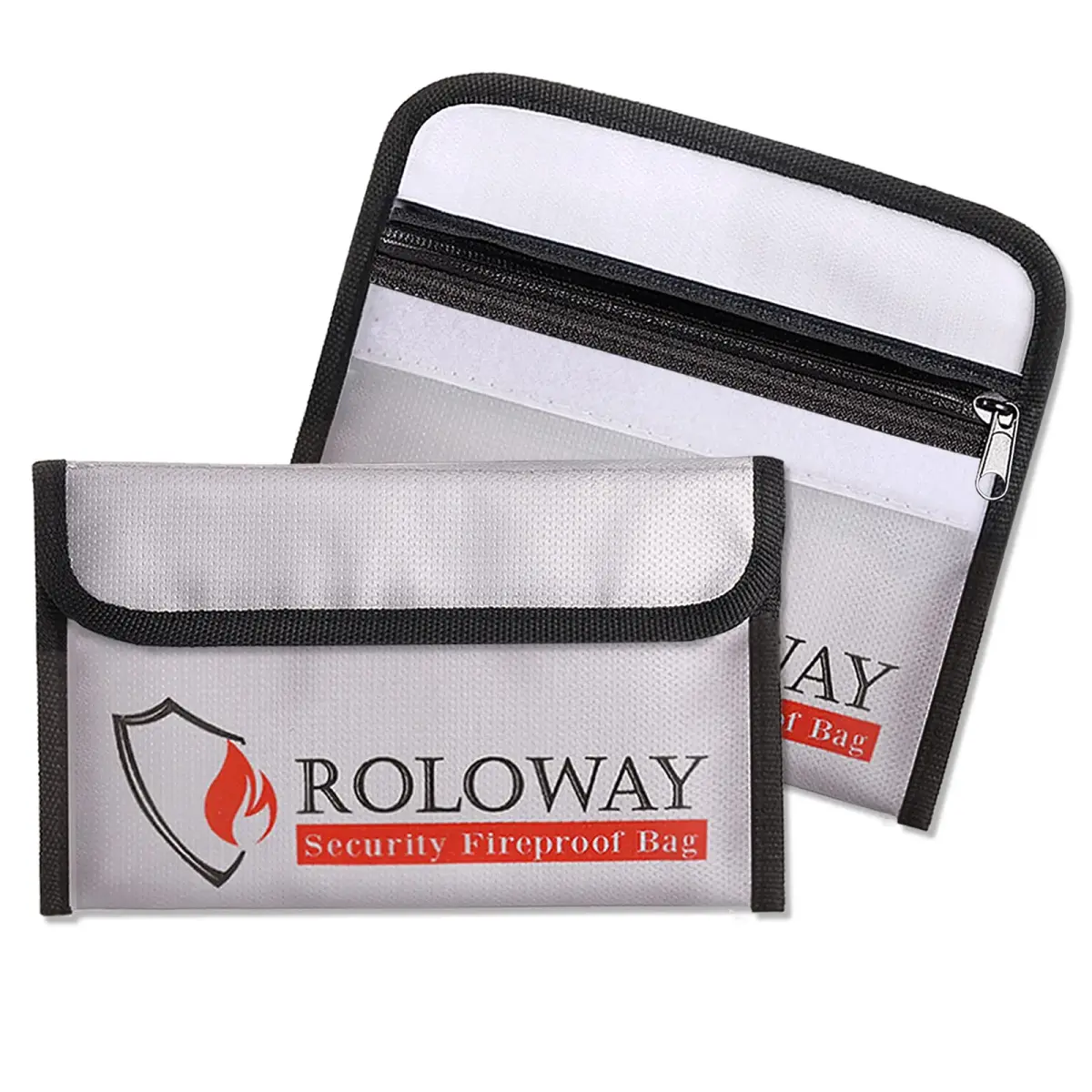 ROLOWAY Small Fireproof Bag 13cm x 20cm (5 x 8 inches) | Dual-Layer Fiberglass & Silicone Protection - main product image