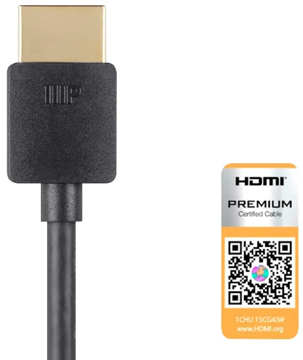 Monoprice High Speed HDMI Cable 2ft | Certified Premium 4K@60Hz HDR 18Gbps - view 5