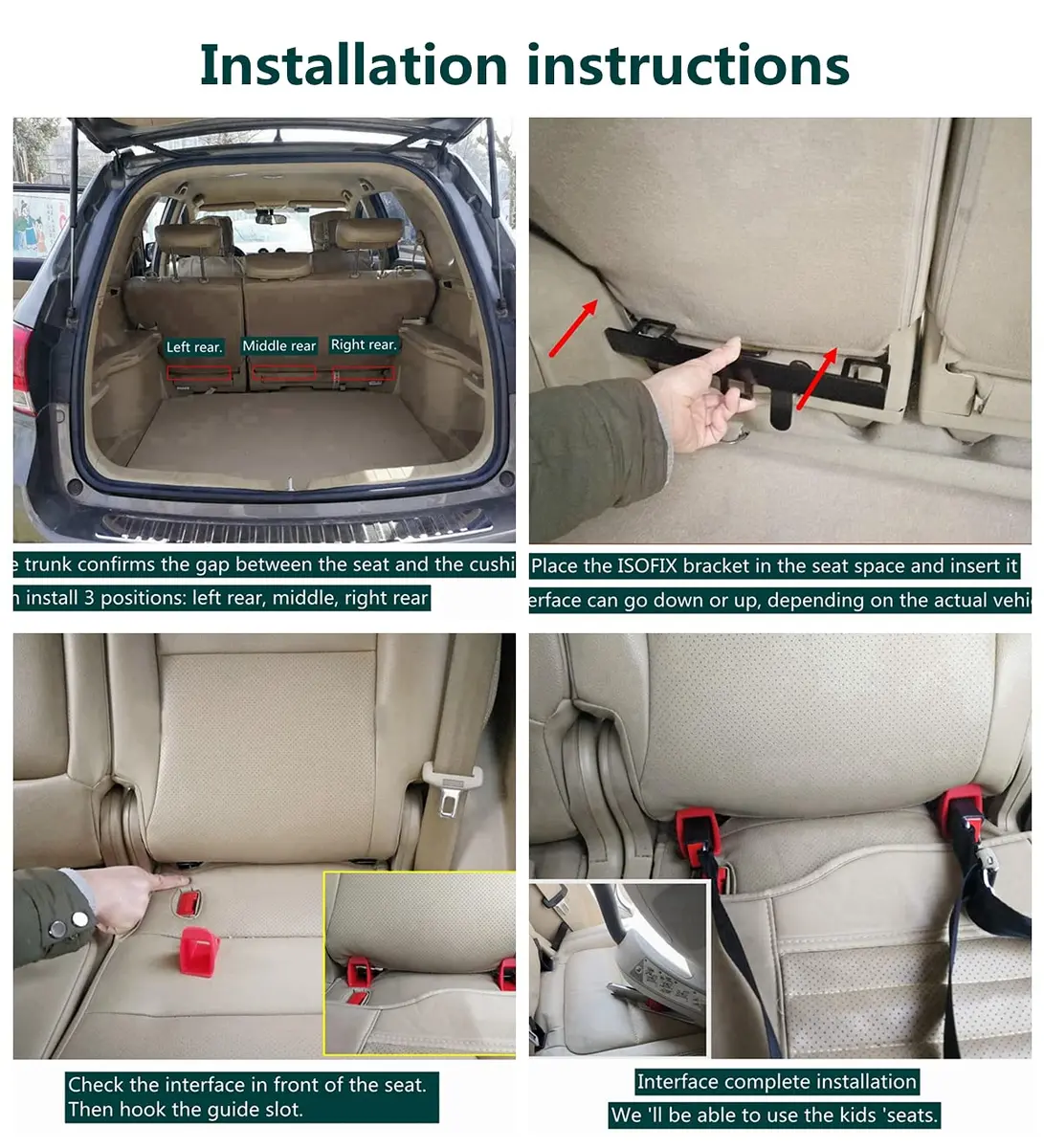EVER Universal ISOFIX Latch Interface Bracket for Child Seat Restraint Anchor Mounting Kit | 36.3cm (14.3in) Height - view 5