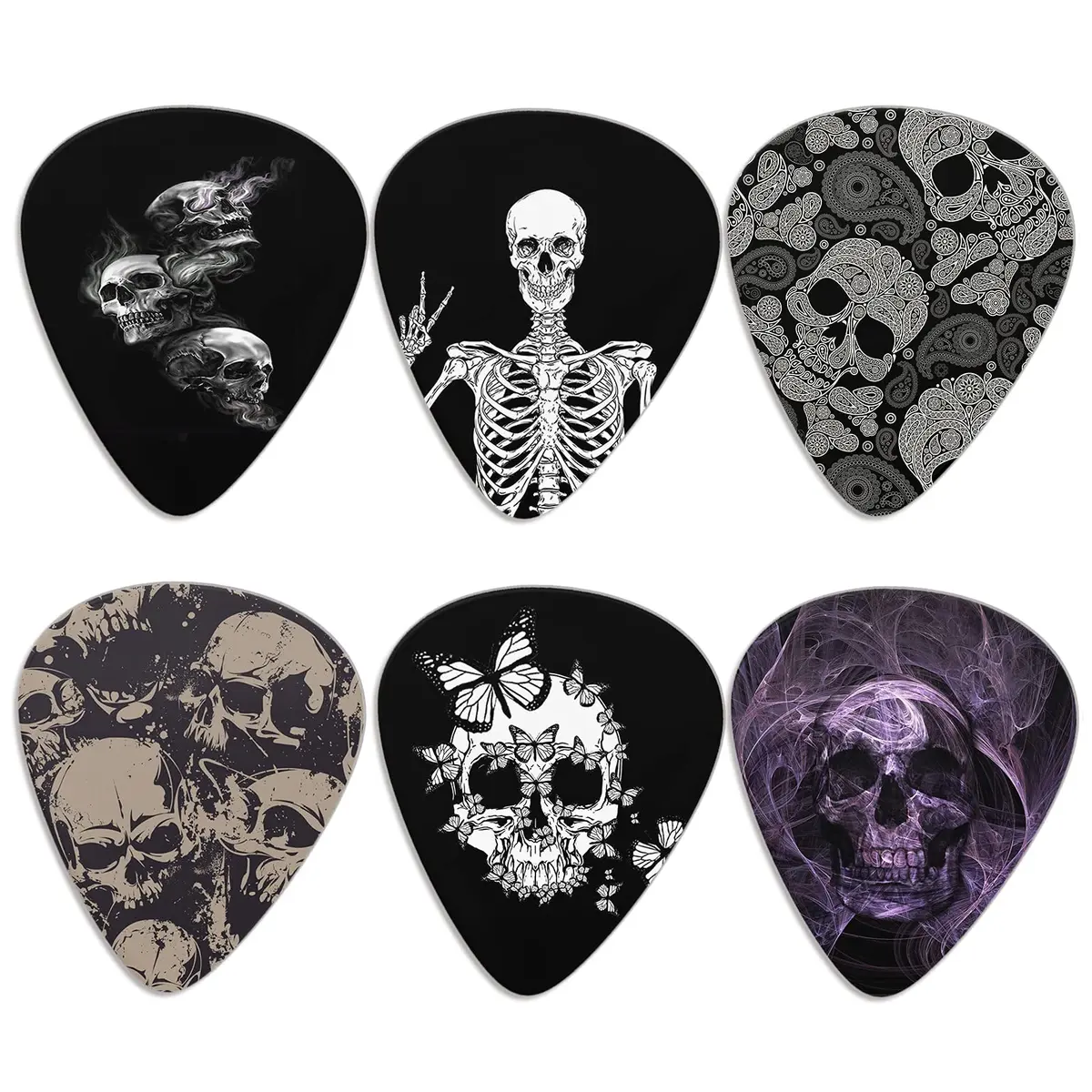 KEIAHUAN Cool Skull Guitar Picks - Heavy 0.96mm | Unique Skull Design for Guitarists - main product image