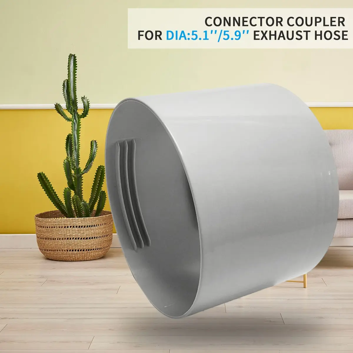 Qualward Portable Air Conditioner Hose 5.1 Inch Diameter Anti-Clockwise Exhaust Vent | Extends to 80 Inches - view 5