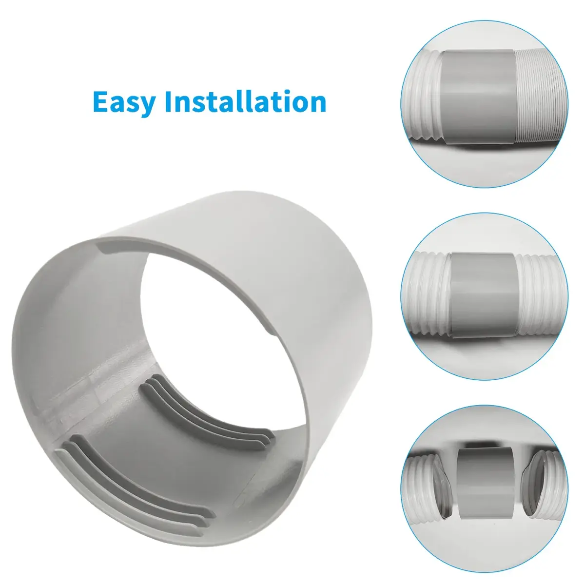 Qualward Portable Air Conditioner Hose 5.1 Inch Diameter Anti-Clockwise Exhaust Vent | Extends to 80 Inches - view 3