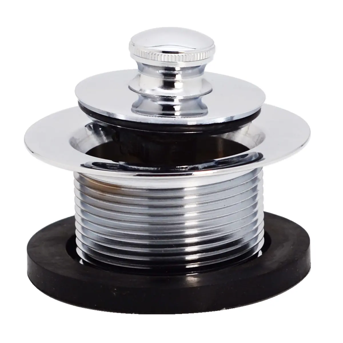 Westbrass 1-1/2" NPSM Coarse Thread Twist & Close Bathtub Drain Plug, Polished Chrome (100-Pack) | Fits Coarse Thread Tub Drain Shoe - view 6