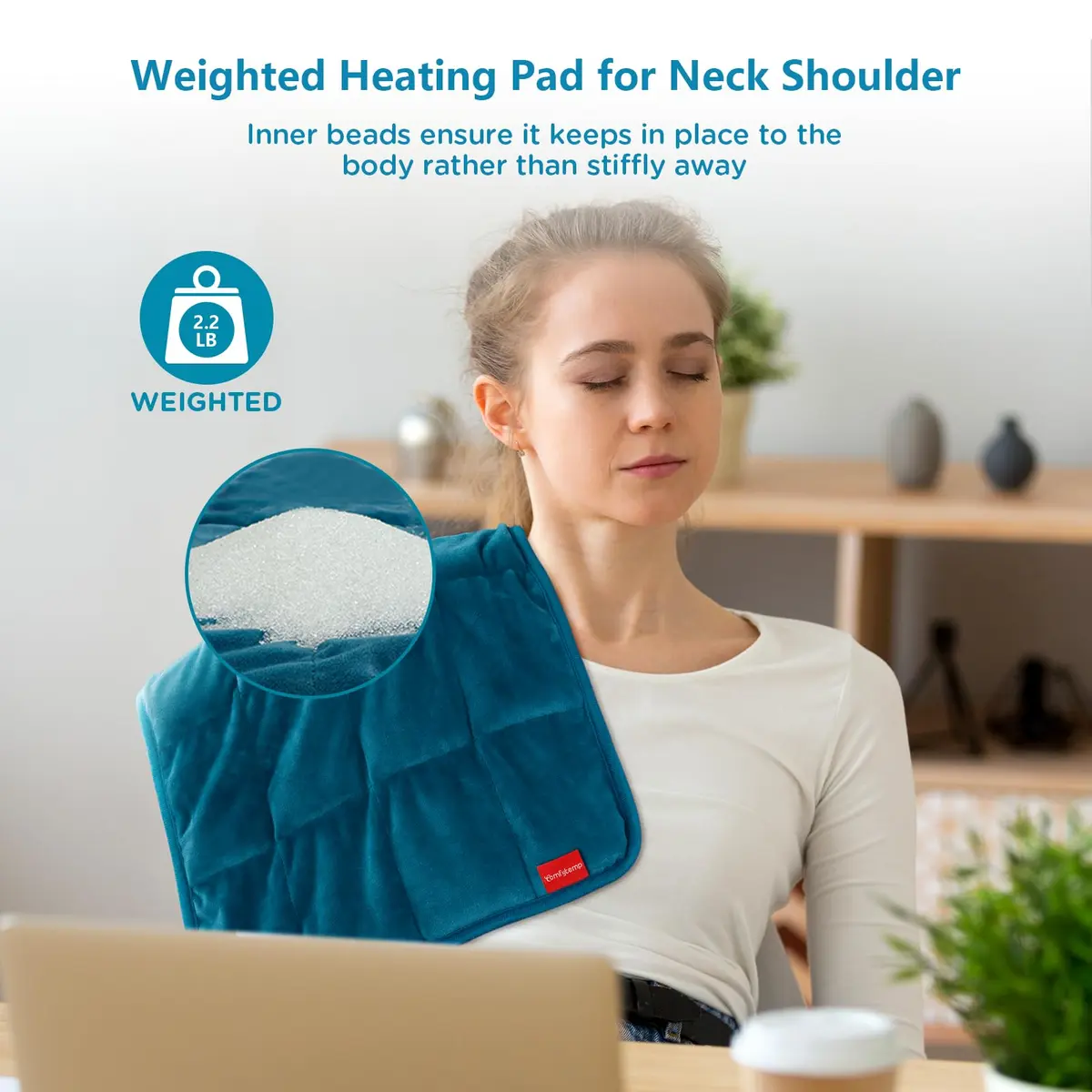 Comfytemp Weighted Heating Pad for Back & Period 12x24 in | Auto 2H Off, FSA Eligible - view 4