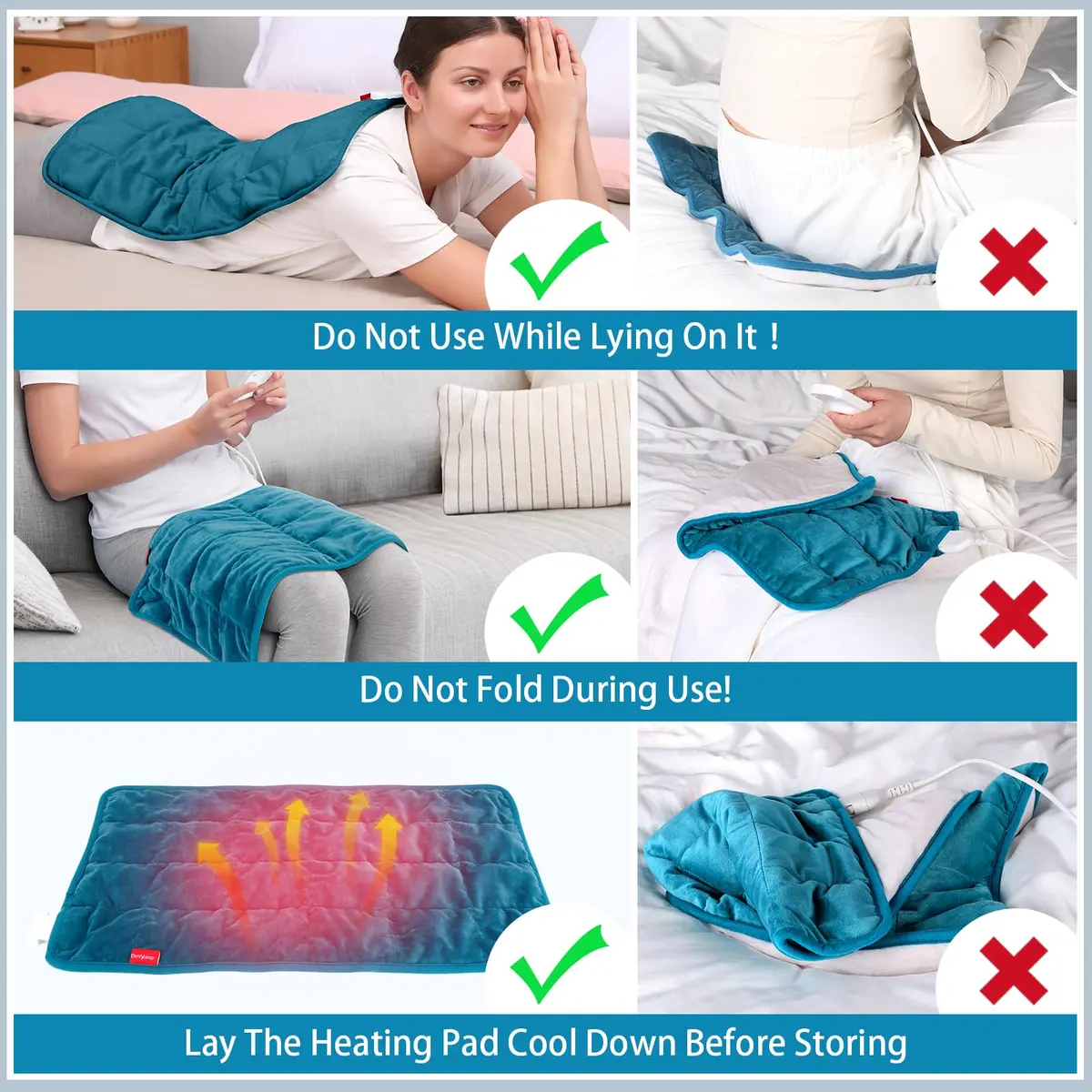 Comfytemp Weighted Heating Pad for Back & Period 12x24 in | Auto 2H Off, FSA Eligible - view 9