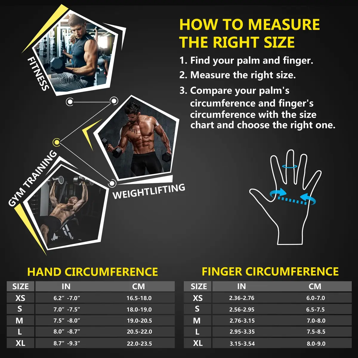 ihuan Breathable Weight Lifting Gloves Large Black | Fingerless Workout Gym Gloves with Wrist Support - view 6