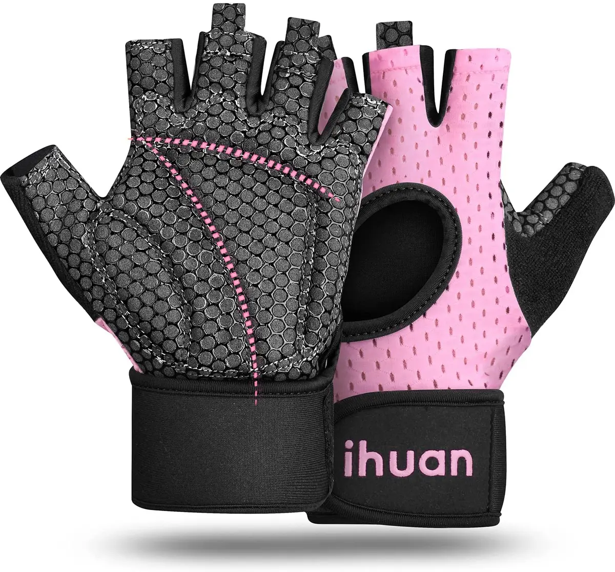 ihuan Breathable Weight Lifting Gloves: Fingerless Workout Gym | Wrist Support | Enhance Palm Protection | Extra Grip for Fitness - main product image