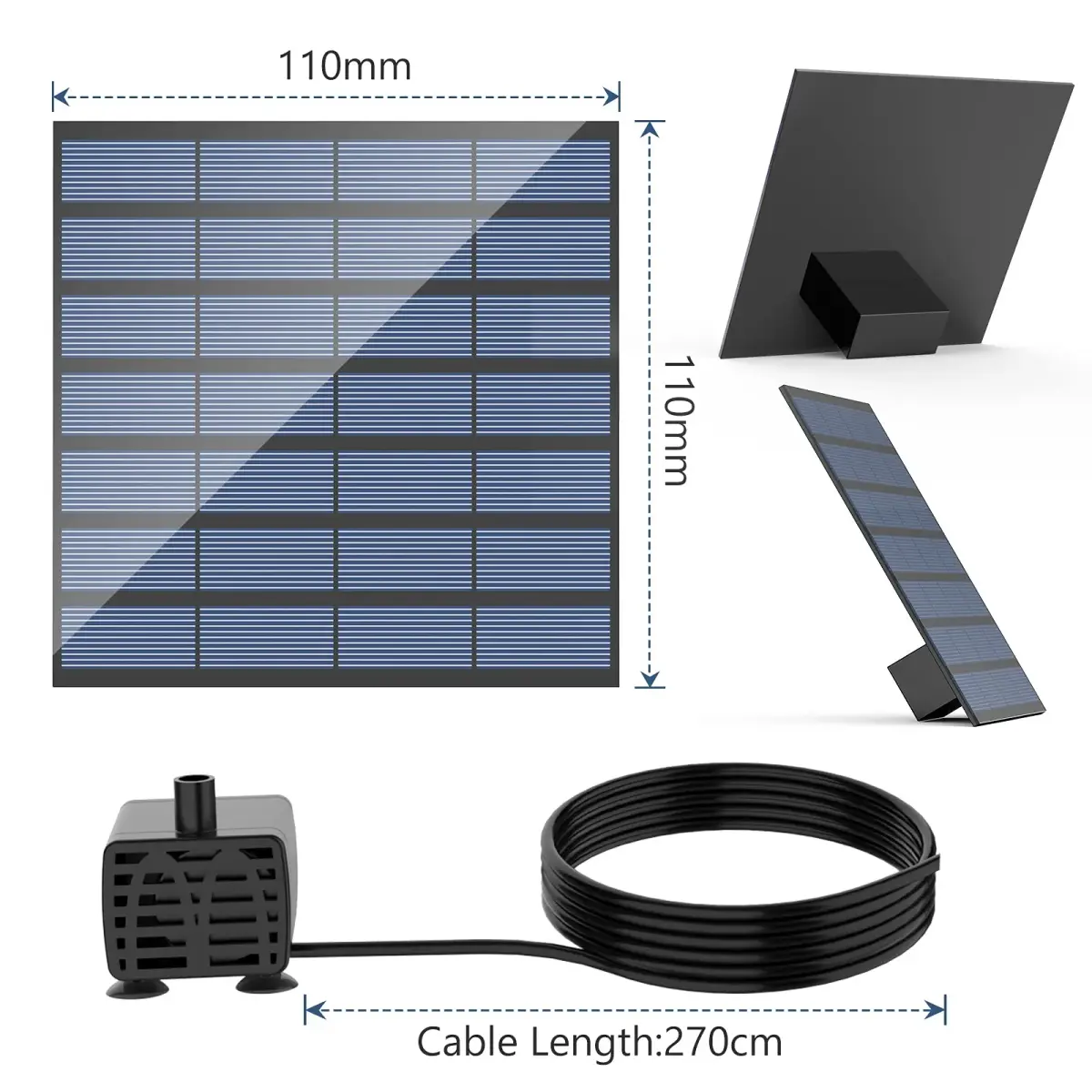 AISITIN DIY Solar Water Pump Kit with 6 Nozzles | 71cm Max Water Height - view 6