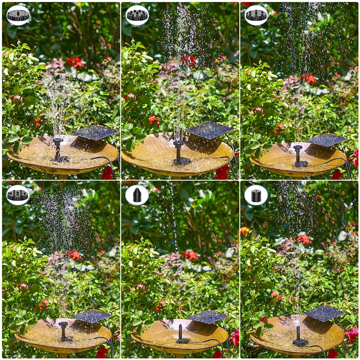 AISITIN DIY Solar Water Pump Kit with 6 Nozzles | 71cm Max Water Height - view 2